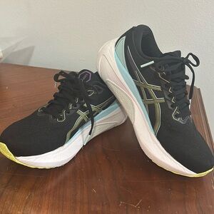 Asics Gel Kayano 30 Running Shoes in Black Glow Yellow Blue